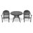 3-Piece Set Of Cast Aluminum Patio Furniture With Red Cushions-970950416