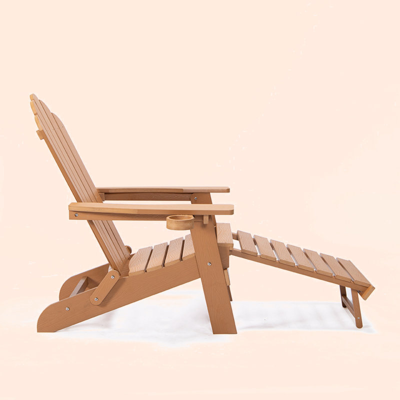 Chaise de patio pliante Jirell Adirondack, Brun