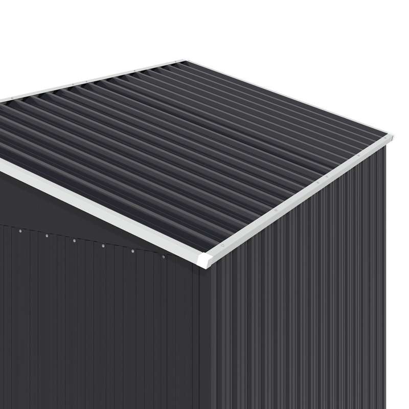 6' x 4' Dark Gray Galvanized Steel Outdoor Storage Shed