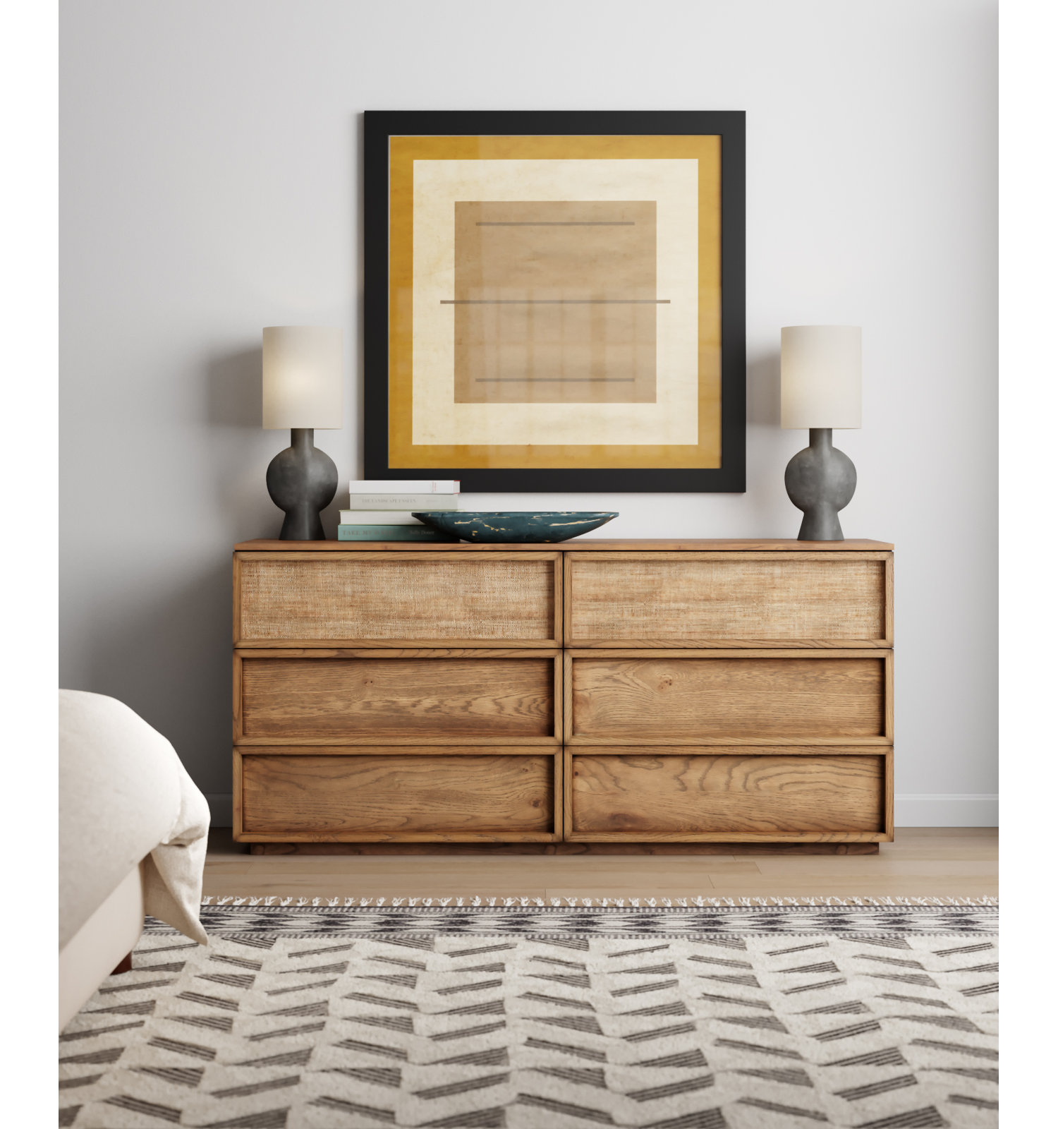 Amarillo Alberto Print by Oliver Gal, 14" H x 14" W x 0.5" D, Black