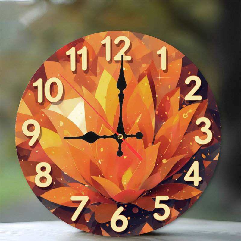 Horloge de lotus orange
