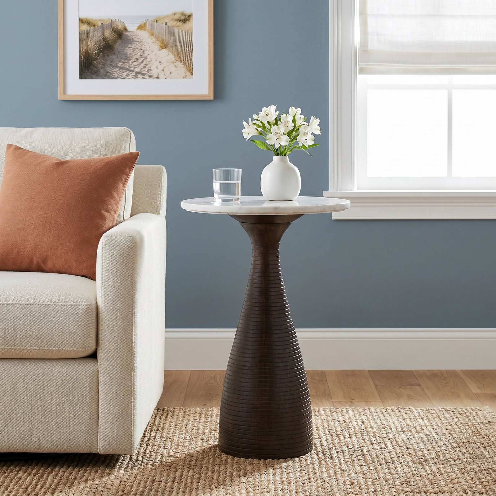 Axelle 16" Genuine Marble End Table