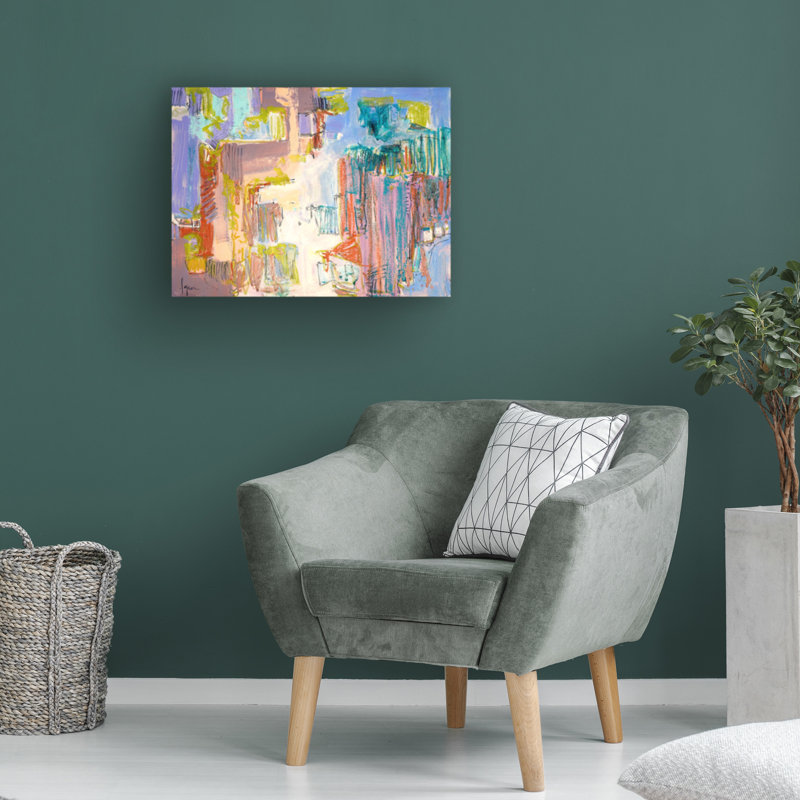 Œuvre sur toile verte, Bachelor, Dorothy Fagan, H 14 po x l 19 po