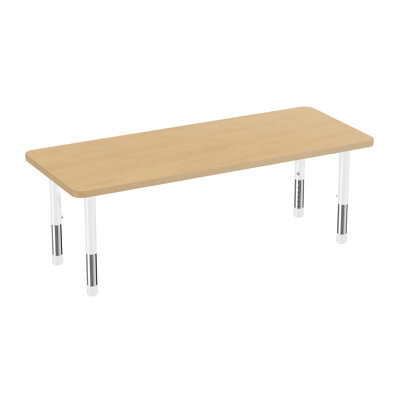 24" x 60" Rectangle Woodgrain Activity Table with Adjustable Chunky Legs - Maple Grain/White