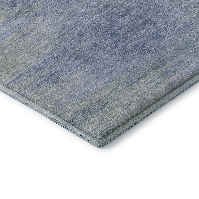 Premium Machine Washable Prisco Denim Rug, Rectangle 1'8" x 2'6"