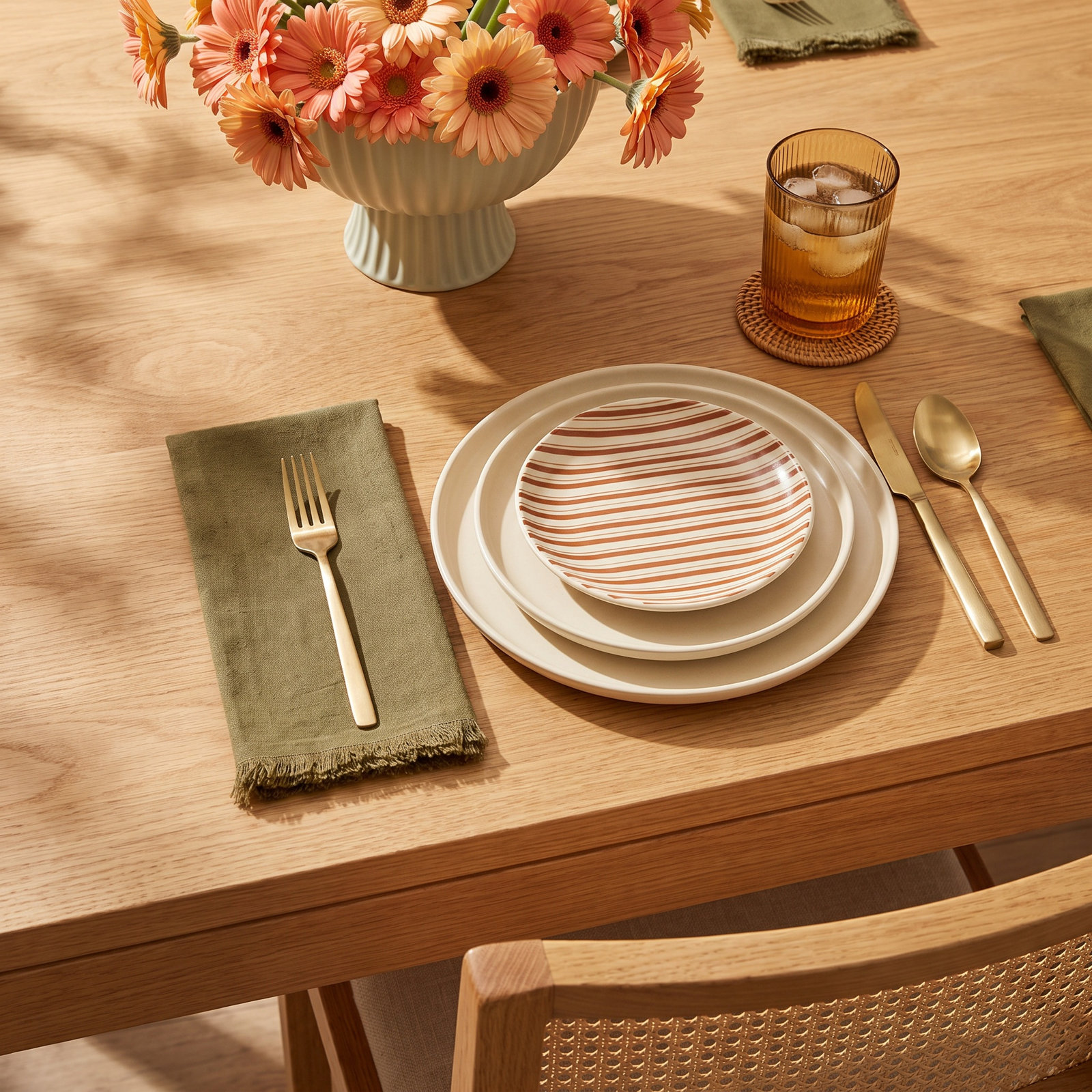 Shanice Reversible Napkin, Olive