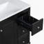 Meuble-lavabo noir 36 po (lavabo non inclus)