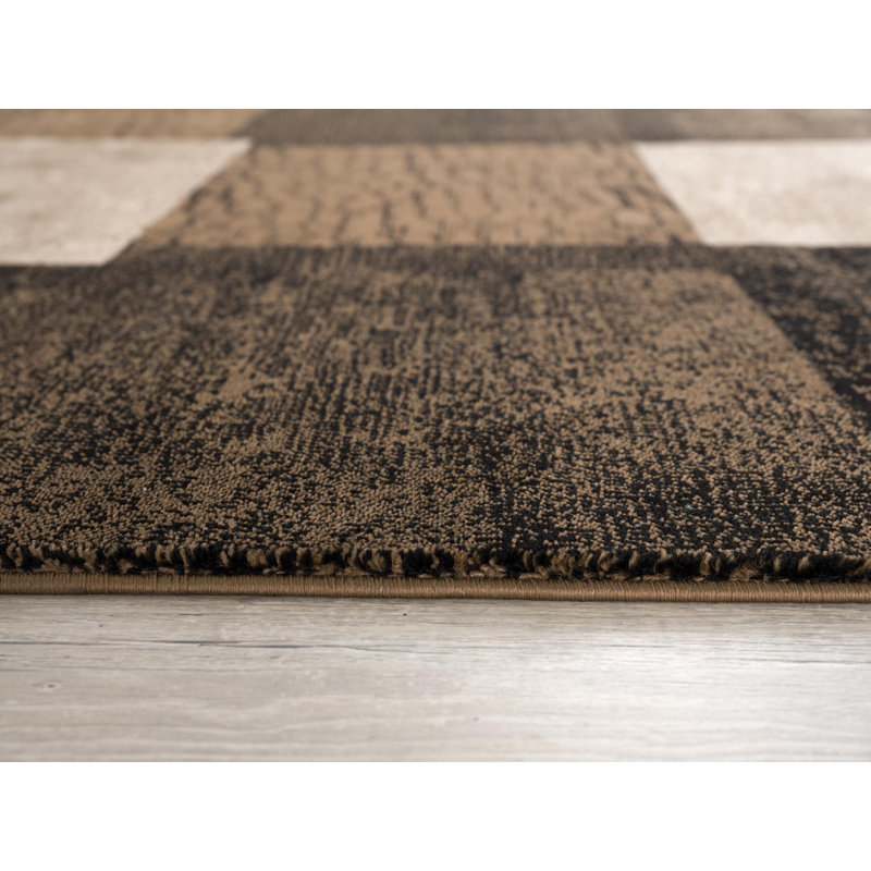 Tapis brun / beige Barrville, Tapis de couloir 2 pi 3 po x 8 pi