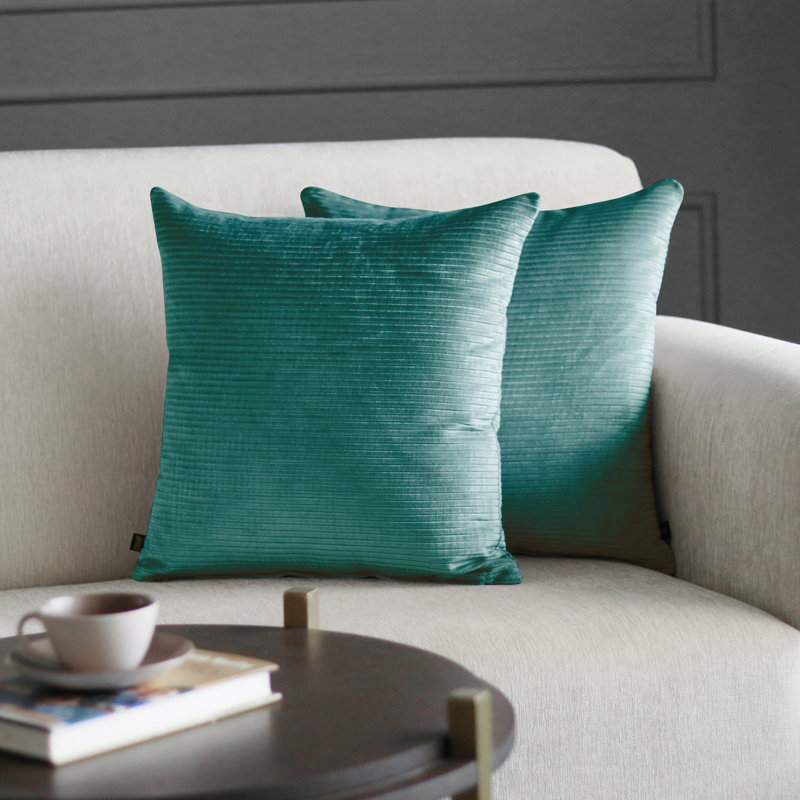 Visto Square Pillow Cover, Cyan