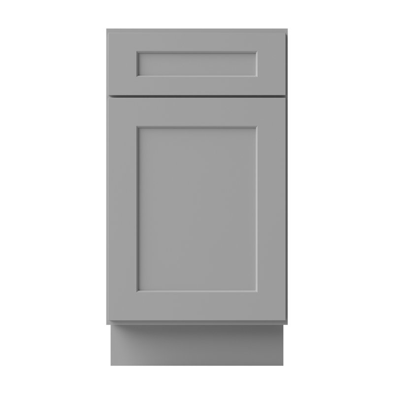 Sinber Ready to Assemble Solid Wood Shaker Base Kitchen Cabinet, Gray, 18"