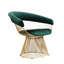 Chaise avec accoudoirs et accoudoirs en velours vert Pangea Home-1903499050-1903499052