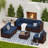 Bhairavi 6 - Person Modular Patio Conversation Set with Cushions-993953749