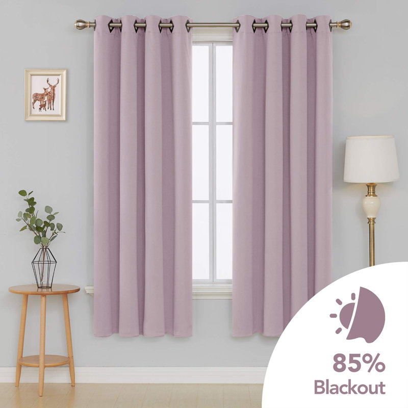 Egremt Room Darkening Curtains / Drapes Pair, 52" W x 72" L, Lavender