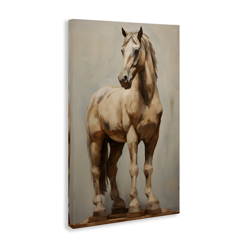 Magnifique jument debout sur toile par Petal Prints Design, H 30 po x l 20 po