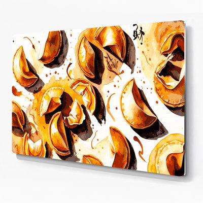 Desserts Fortune biscuits, art mural en métal beige