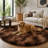 Ebern Designs Soft Fluffy Tie-Dyed Light Coffee Shag Area Rug for Living Room Bedroom Nursery Kids Room-1164655166-1164655161