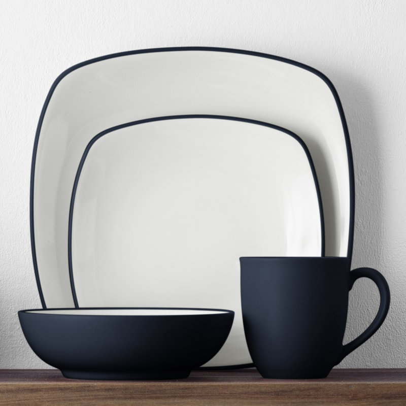 Noritake Colorwave Square 4-Piece Place Setting, Service for 1, Navy