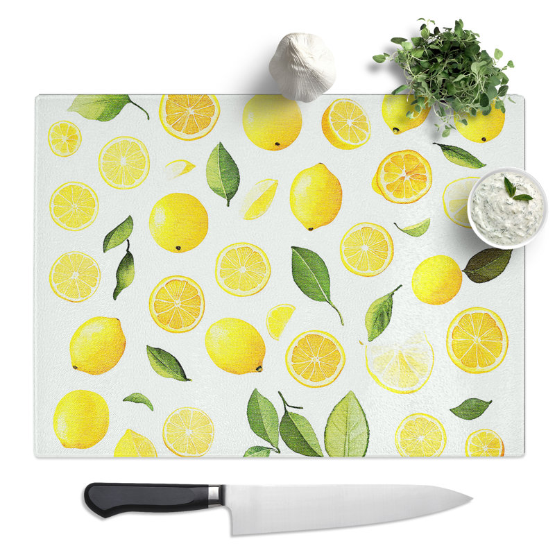 Lemon Fruit Pattern Vol.1  Glass Chopping Board