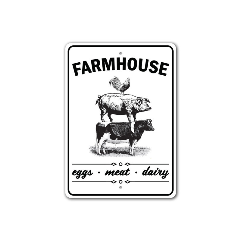 Enseigne en aluminium Farm Farm, H 18 po x l 12 po x P 0,06 po