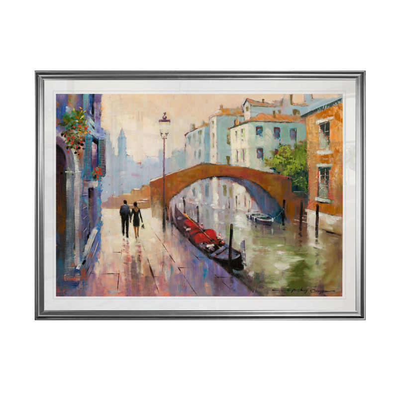 « venice twilight », impression, H 20 po x l 24 po x P 1,5 po, Cadre argenté