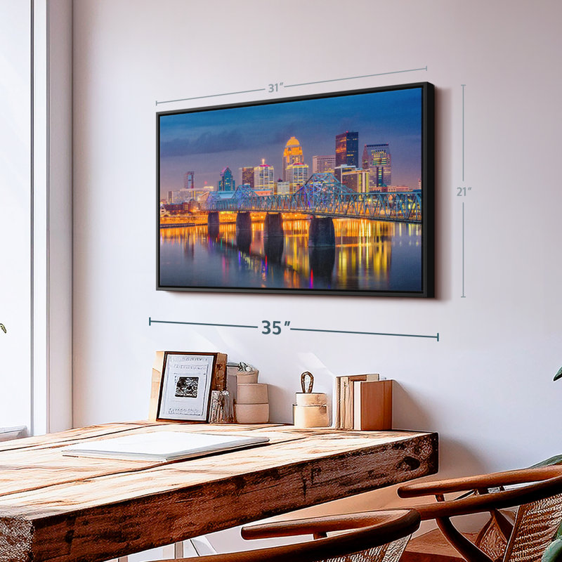 «Louisville Night Skyline Wall Art», H 21 po x l 31 po
