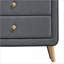 Commodes et amp; Commode 5 tiroirs Mid-Century | Gris clair | Bois et tissu