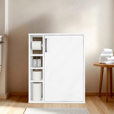 Rosemont Medicine Cabinet, Manufactured Wood Finish, one Door, Adjustable Shelves, Bathroom Storage Solution
