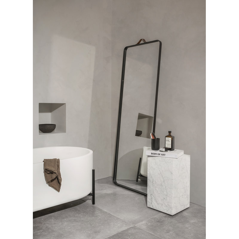 Plinth Marble End Table, White Carrara, 20.1" H x 11.8" W x 11.8" D