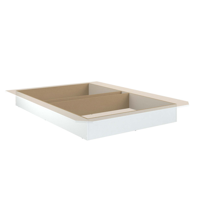 Suad Platform Bed - Easy Assembly, No Box Spring Required, White, Queen