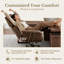 Chaise de bureau en similicuir de qualité supérieure, conception ergonomique brune avec coussin de siège épais et soutien lombaire, confortable chaise pivotante de style moderne Mid-Century, convient au bureau à domicile.