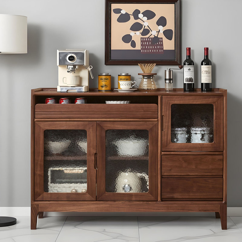 Multi-functional storage solid wood sideboard, H 38,58 po x l 55,11 po x P 15,74 po