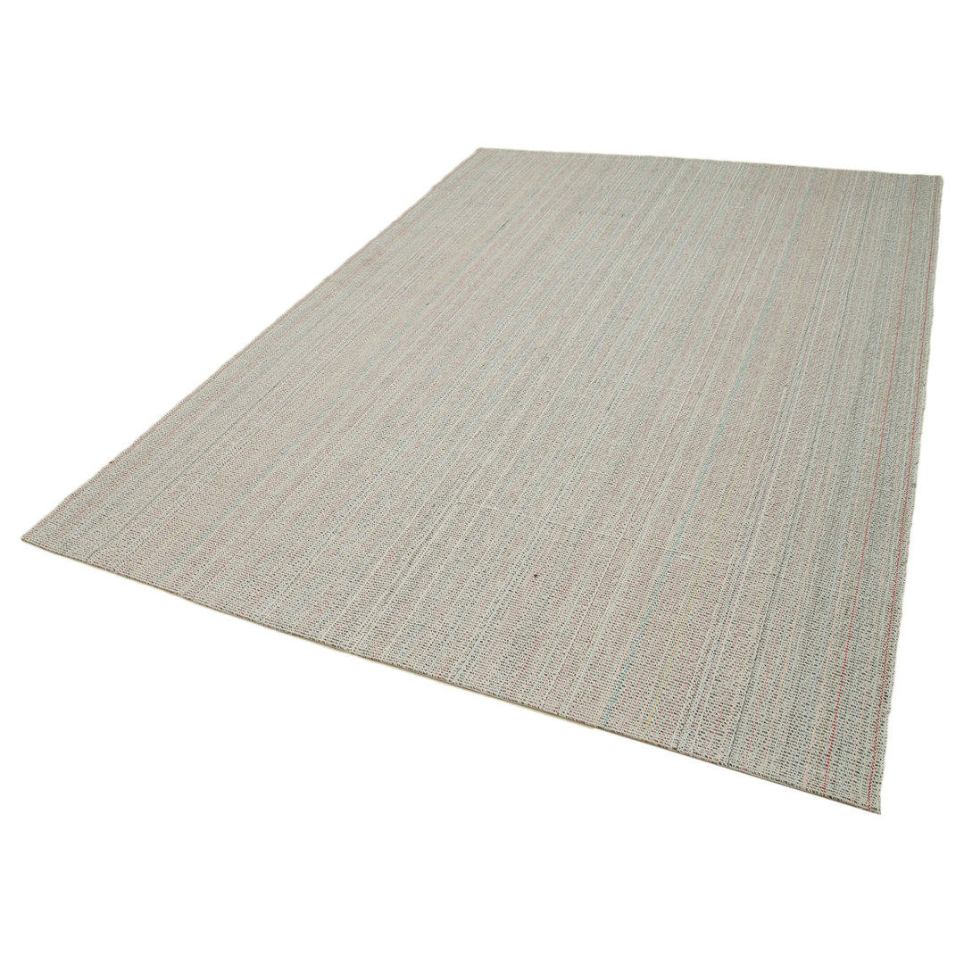 Vintage Flatweave Beige Vintage Wool Handmade Area Rug