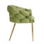 Ensemble de 2 fauteuils d'appoint faits à la main de luxe avec pieds dorés, fauteuil en velours moderne pour le salon et la chambre à coucher, vert