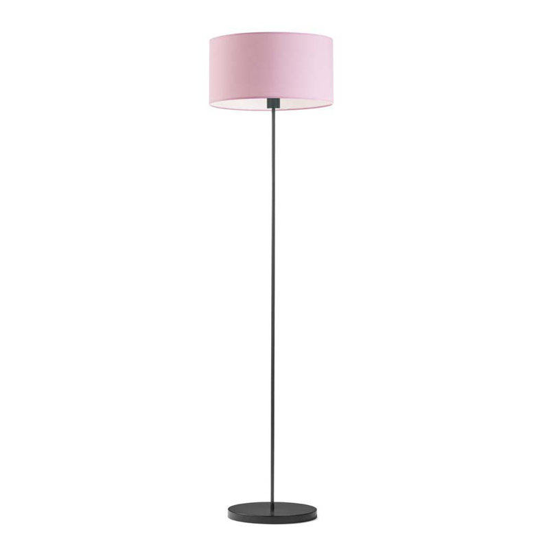 Askel 156cm Traditional Floor Lamp, Black, Light Pink