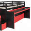Lit mezzanine avec bureau coulissant, lit gigogne et marches de rangement-1984121006-1984121007