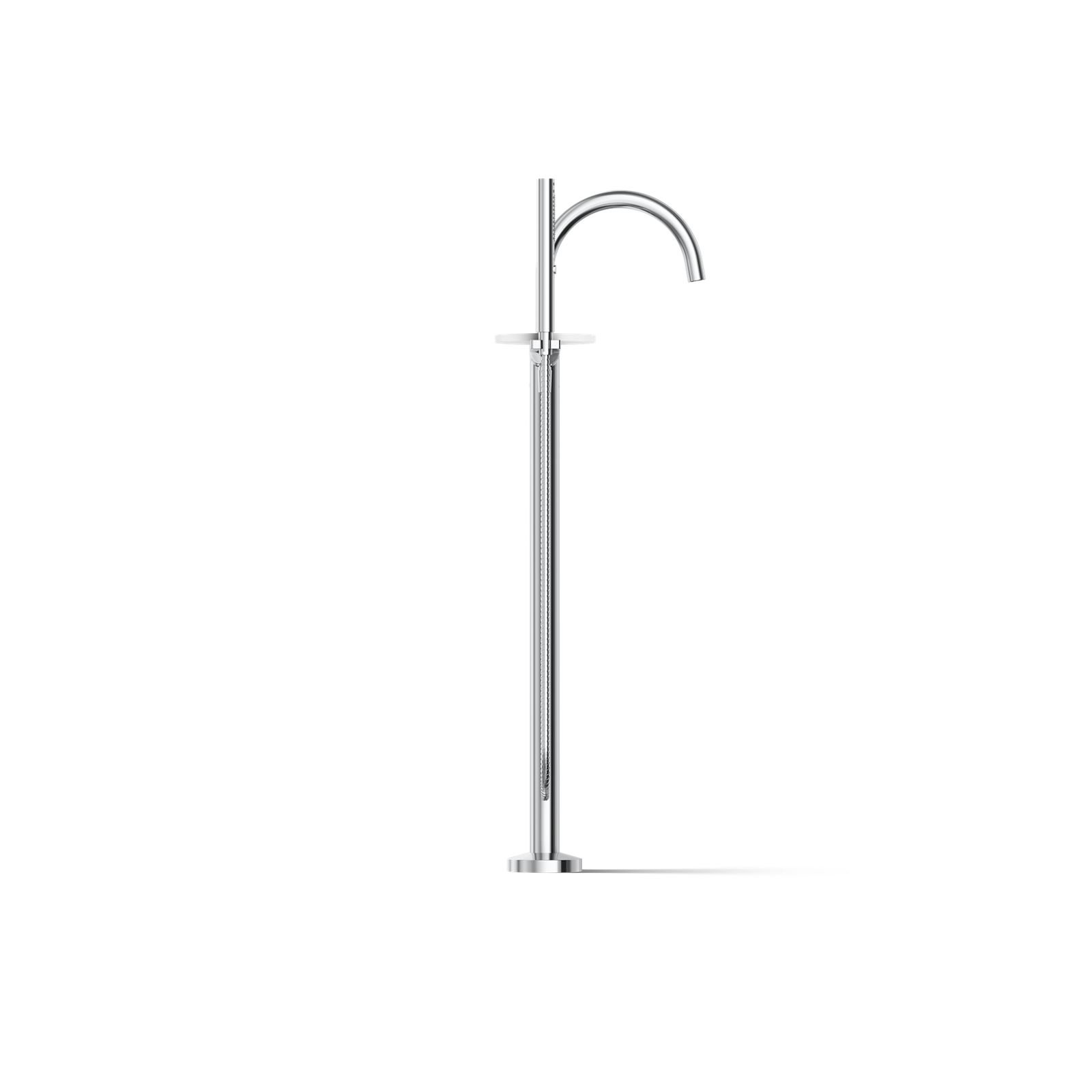 Components Floor-Mount Bath Filler Trim, Polished Chrome, Knob Handle