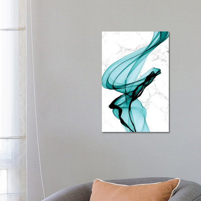 «Teal Ribbons I» par Irena Orlov, impression sur toile tendue