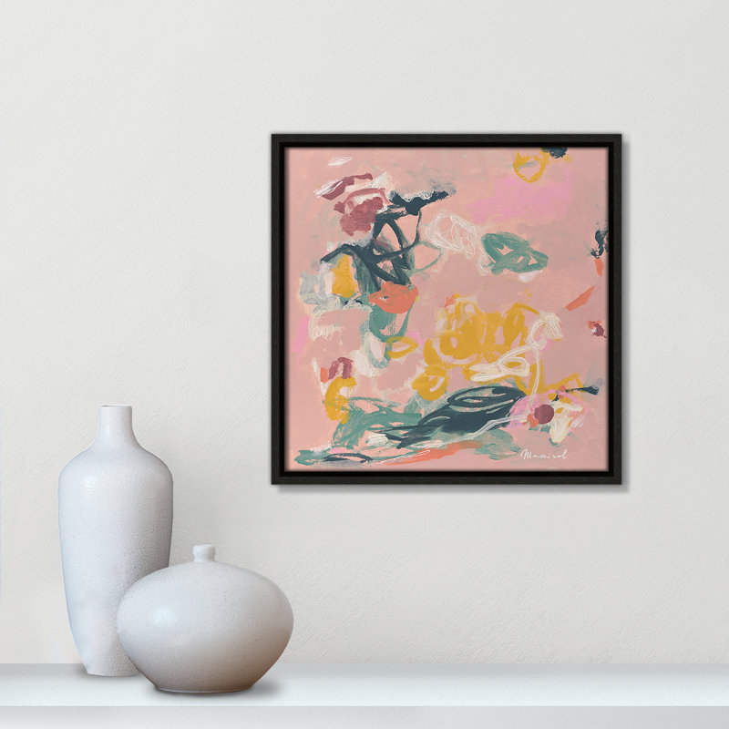 La vie en rose, reproduction carrée par Marisol Evora, Espresso, H 13,5 po x l 13,5 po