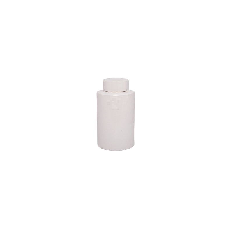 Ceramic Ginger/temple Jar Gloss White, 10" H x 5.75" W x 5.75" D