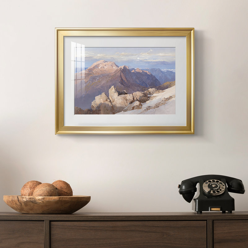 Mountain Landscape-Edward Theodore Compton-Framed Print with Mat and glass-1900, 18.5x24.5, Framed Print, Gold
