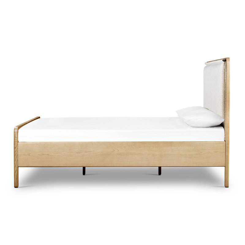 Rosedale Upholstered Bed, Queen, Tan/White