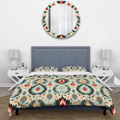 Ensemble de housse de couette orange Ikat Nomadic Tribe Blend - Ikat