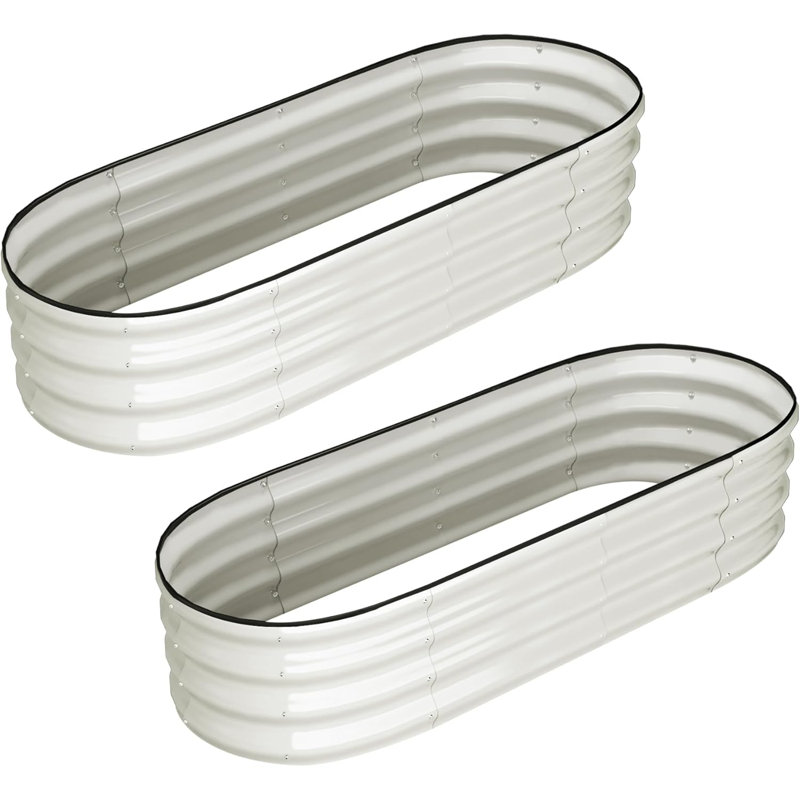 Metal Raised Garden Bed, 61cm H x 61cm W x 137cm D, White