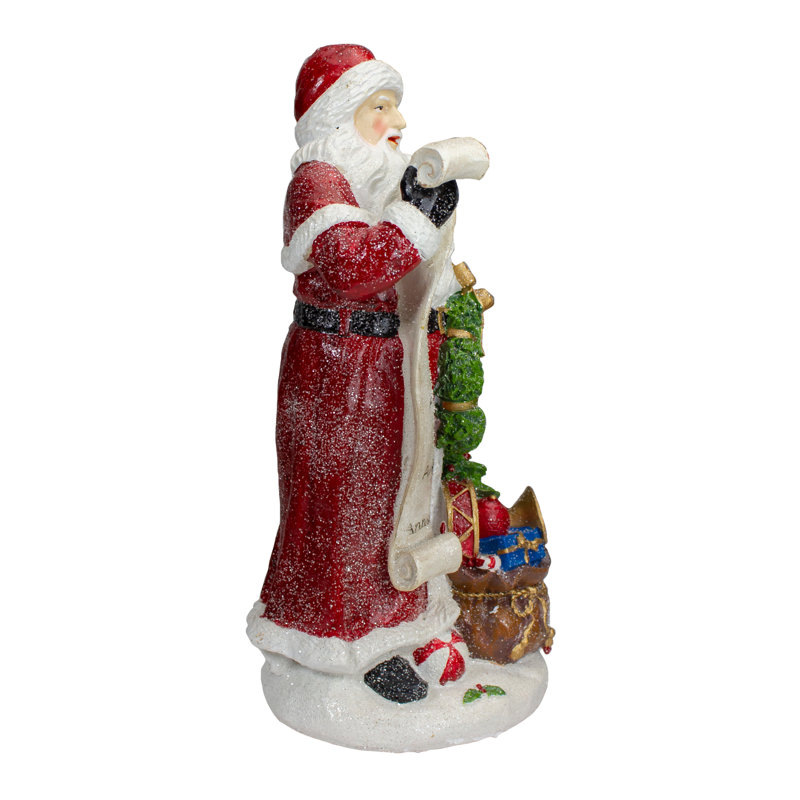 Figurine de père Noël 11,5 "avec liste de Noël