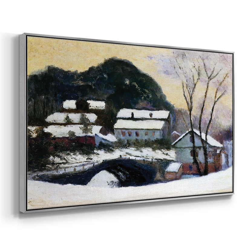 Sandviken, Norvège, 1895 01, Toile argentée avec cadre flottant, H 25 po x l 37 po x P 2 po