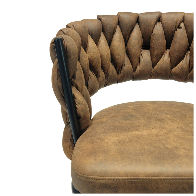 Ensemble de tabouret de bar rotatif en cuir tressé l 18,5 po x P 18,5 po x H 38,19 po Ruiyaxin