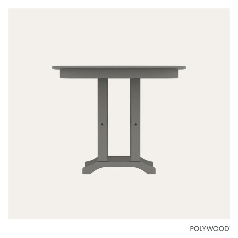 POLYWOOD Nautical Dining Table, 29" H x 36.75" L x 36.75" W, Slate