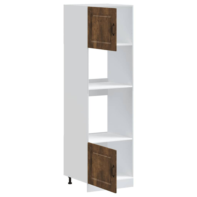 Oven Cabinets 2 Pcs Lucca Engineered Wood, Smoked Oak