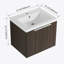 Armoire de salle de bain 24 po avec lavabo en résine, portes à fermeture en douceur, fixation flottante, pour petite salle de bain