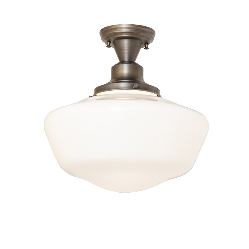 1 - Light Flush Mount, Antique Brass